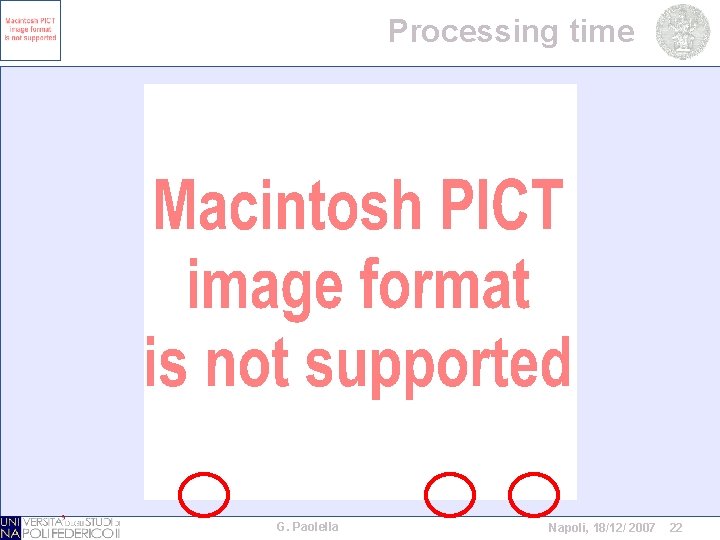Processing time G. Paolella Napoli, 18/12/ 2007 22 