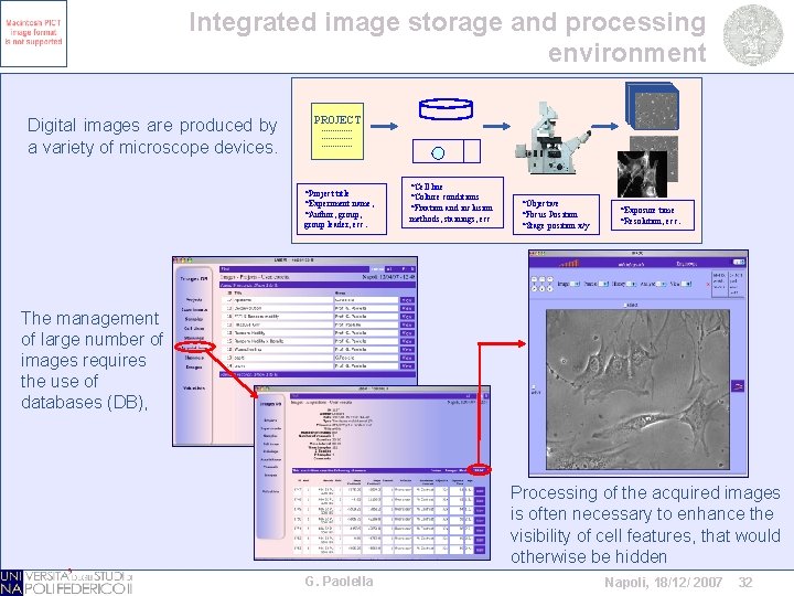 Integrated image storage and processing environment Digital images are produced by a variety of