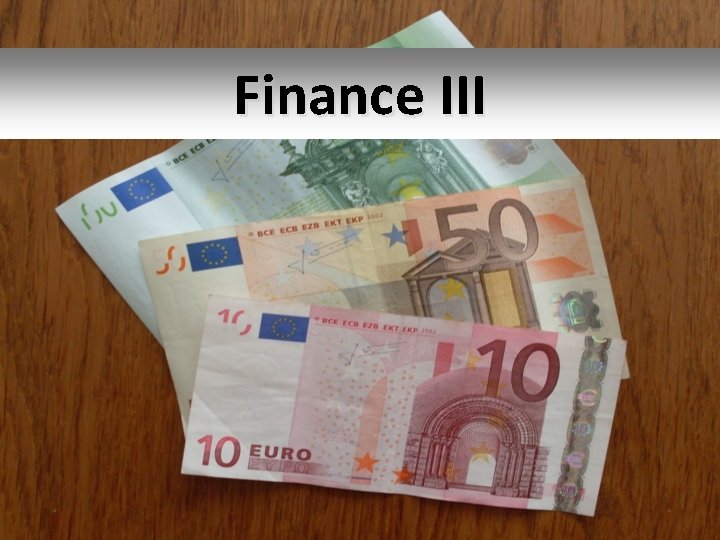 Finance III 
