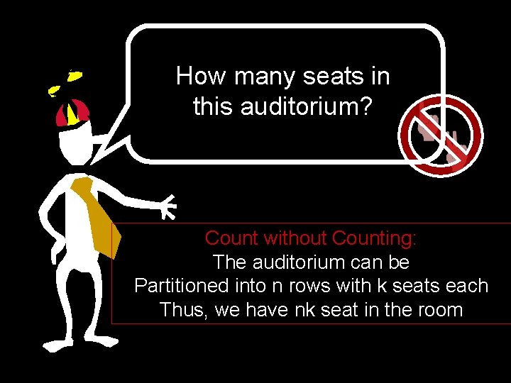 How many seats in this auditorium? Count without Counting: The auditorium can be Partitioned