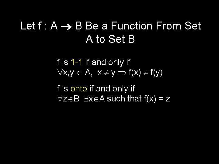 Let f : A B Be a Function From Set A to Set B