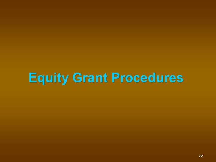 Equity Grant Procedures 22 