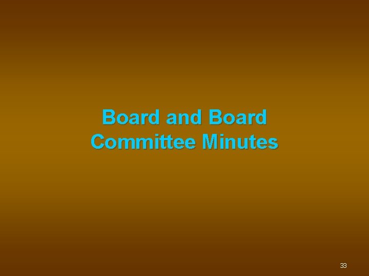 Board and Board Committee Minutes 33 