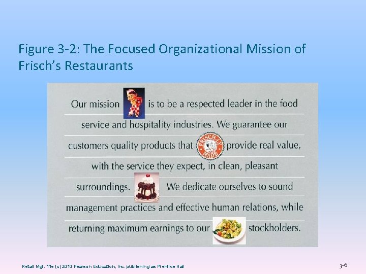 Figure 3 -2: The Focused Organizational Mission of Frisch’s Restaurants Retail Mgt. 11 e