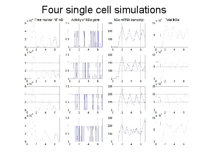 Four single cell simulations 