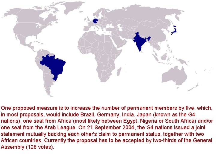 One proposed measure is to increase the number of permanent members by five, which,