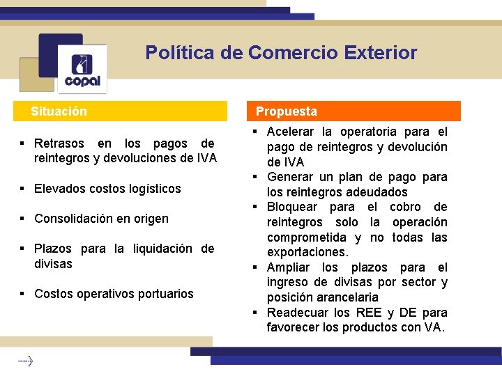 Política de Comercio Exterior Situación § Retrasos en los pagos de reintegros y devoluciones