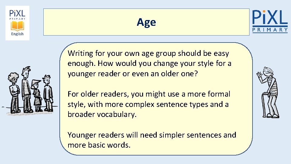 Writing Dynamic Age Group Know your audience You might think of an