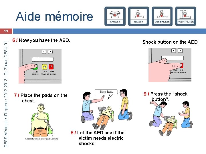 Aide mémoire DESS Médecine d’Urgence 2012 -2013 - Dr Zouari CESU 01 19 6