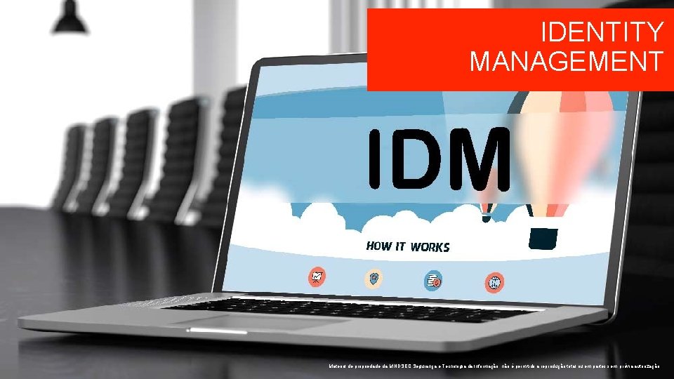 IDENTITY MANAGEMENT Material de propriedade da MINDSEC Segurança e Tecnologia da Informação, não é IDENTITY MANAGEMENT Material de propriedade da MINDSEC Segurança e Tecnologia da Informação, não é