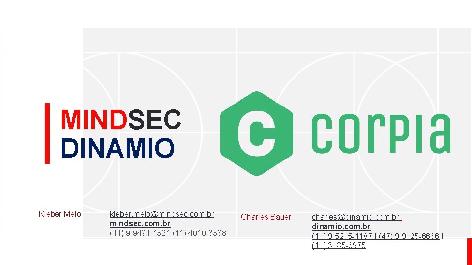 MINDSEC DINAMIO Kleber Melo kleber. melo@mindsec. com. br (11) 9 9494 -4324 (11) 4010 MINDSEC DINAMIO Kleber Melo kleber. melo@mindsec. com. br (11) 9 9494 -4324 (11) 4010