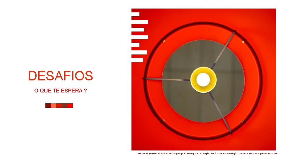 DESAFIOS O QUE TE ESPERA ? Material de propriedade da MINDSEC Segurança e Tecnologia DESAFIOS O QUE TE ESPERA ? Material de propriedade da MINDSEC Segurança e Tecnologia