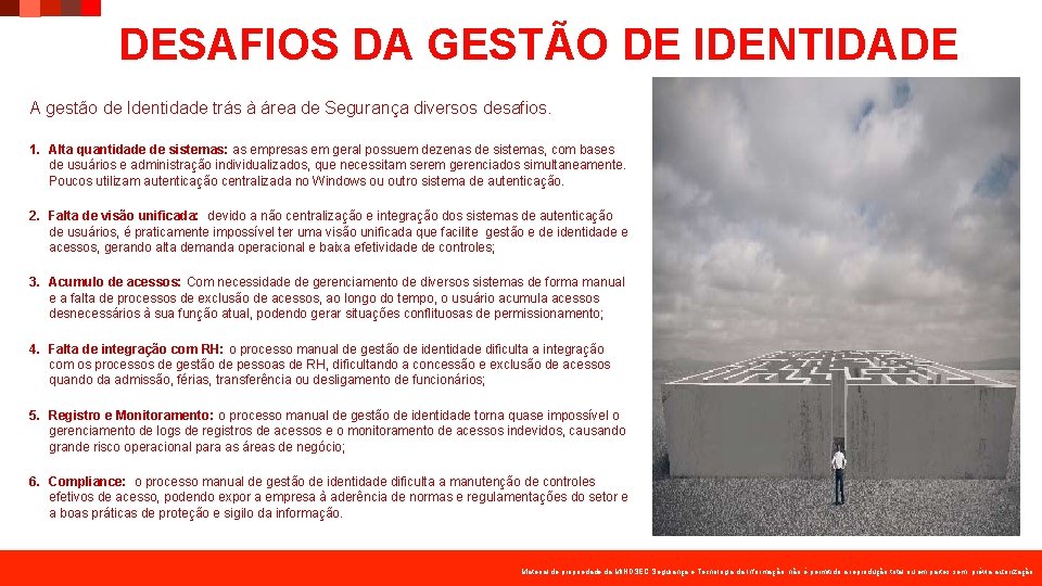 DESAFIOS DA GESTÃO DE IDENTIDADE A gestão de Identidade trás à área de Segurança DESAFIOS DA GESTÃO DE IDENTIDADE A gestão de Identidade trás à área de Segurança