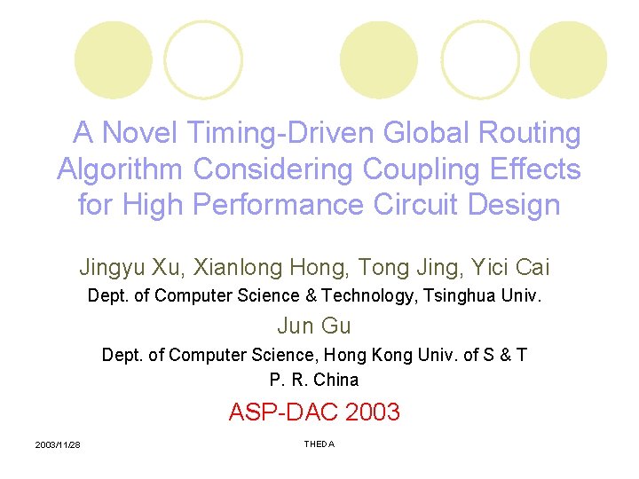 A Novel Timing-Driven Global Routing Algorithm Considering Coupling Effects for High Performance Circuit Design