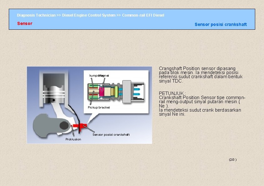 Diagnosis Technician >> Diesel Engine Control System >> Common-rail EFI Diesel Sensor posisi crankshaft
