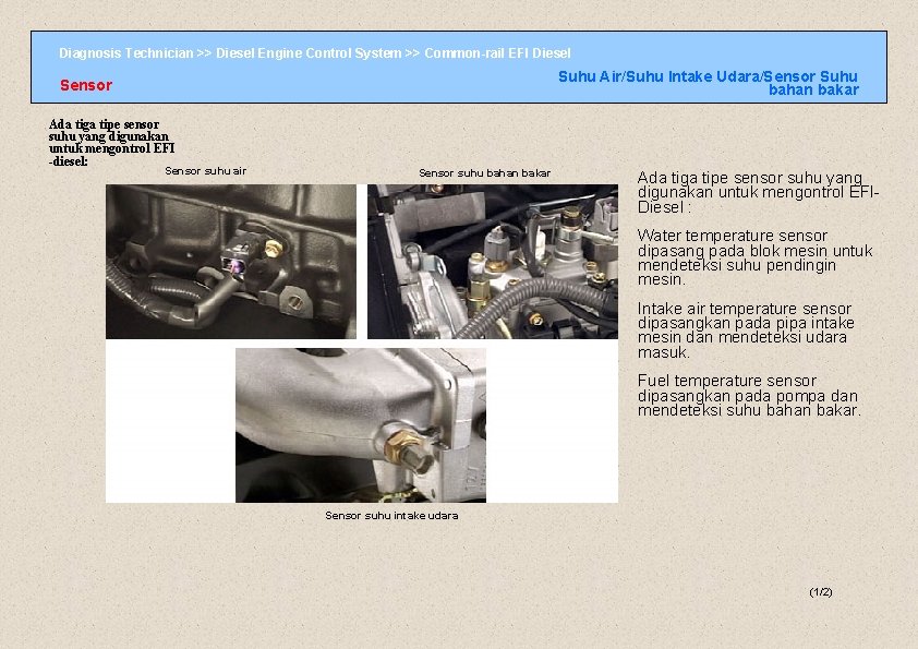 Diagnosis Technician >> Diesel Engine Control System >> Common-rail EFI Diesel Suhu Air/Suhu Intake