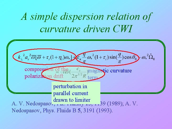 A simple dispersion relation of curvature driven CWI compression of the polarization drift magnetic