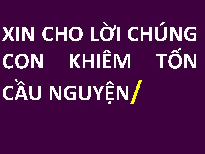 XIN CHO LỜI CHÚNG CON KHIÊM TỐN CẦU NGUYỆN/ 