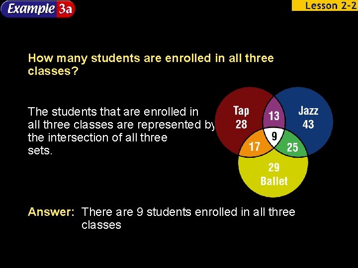 How many students are enrolled in all three classes? The students that are enrolled