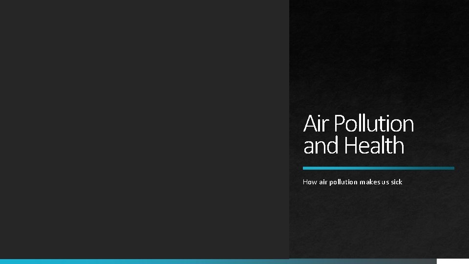 Air Pollution and Health How air pollution makes us sick 