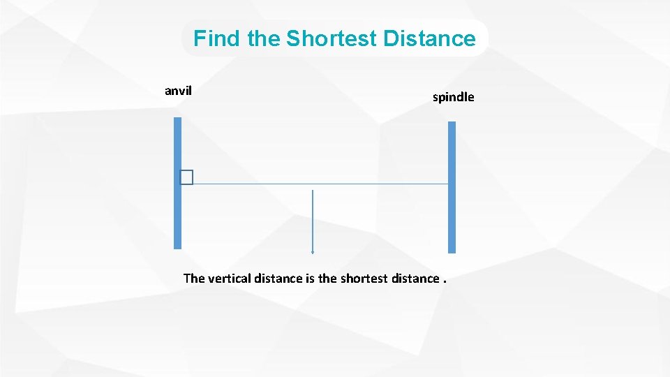 Find the Shortest Distance anvil spindle The vertical distance is the shortest distance. 