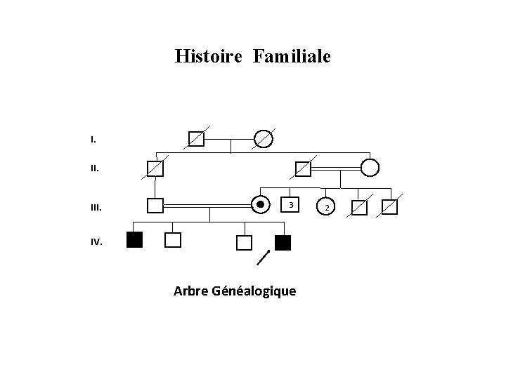 Histoire Familiale I. II. III. 3 IV. Arbre Généalogique 2 