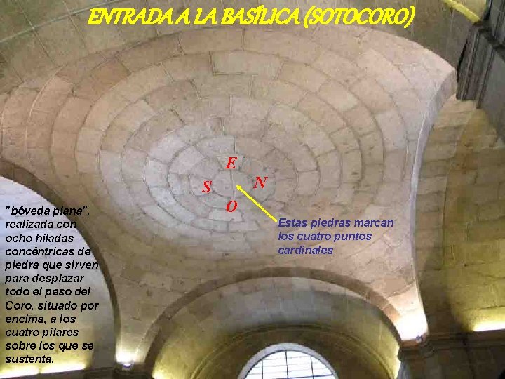 ENTRADA A LA BASÍLICA (SOTOCORO) E N S "bóveda plana", realizada con ocho hiladas