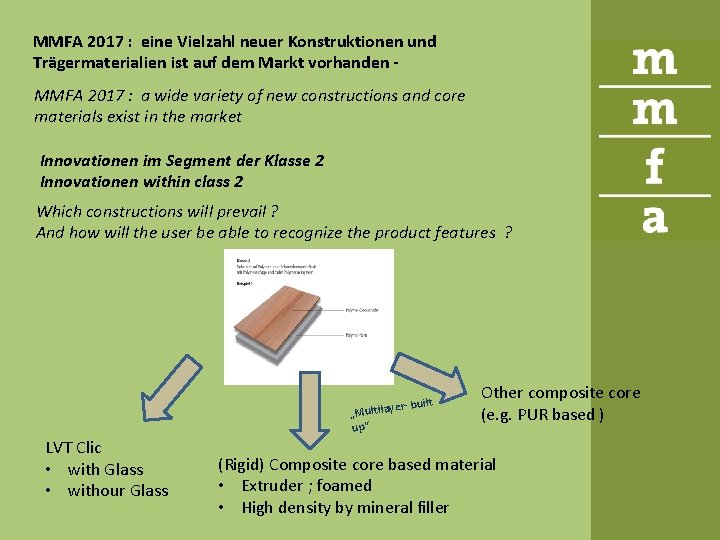 MMFA 2017 : eine Vielzahl neuer Konstruktionen und Trägermaterialien ist auf dem Markt vorhanden