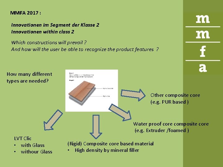 MMFA 2017 : Innovationen im Segment der Klasse 2 Innovationen within class 2 Which