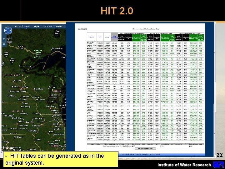 HIT 2. 0 - HIT tables can be generated as in the original system.
