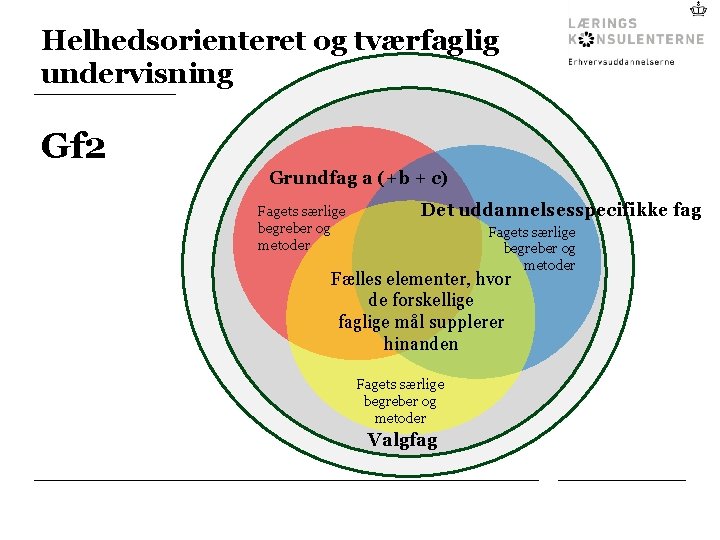 Helhedsorienteret og tværfaglig undervisning Gf 2 Grundfag a (+b + c) Fagets særlige begreber