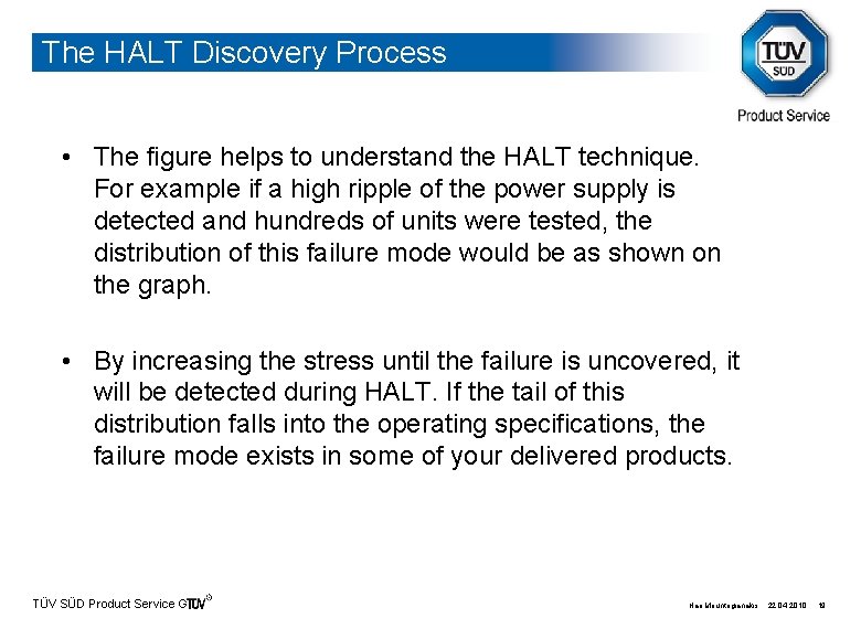 The HALT Discovery Process • The figure helps to understand the HALT technique. For