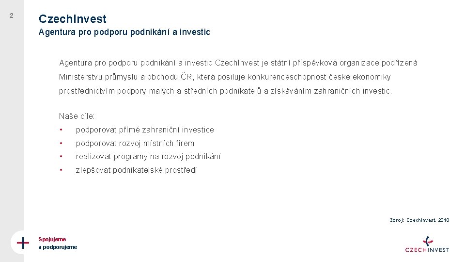 2 Czech. Invest Agentura pro podporu podnikání a investic Czech. Invest je státní příspěvková