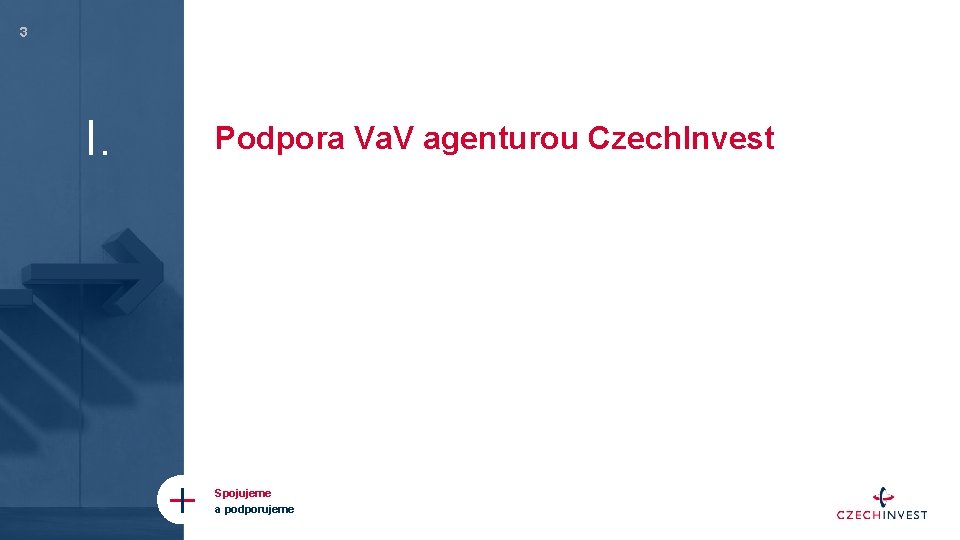 3 I. Podpora Va. V agenturou Czech. Invest Spojujeme a podporujeme 