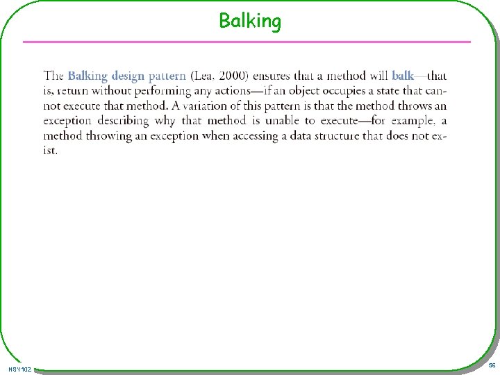 Balking NSY 102 56 