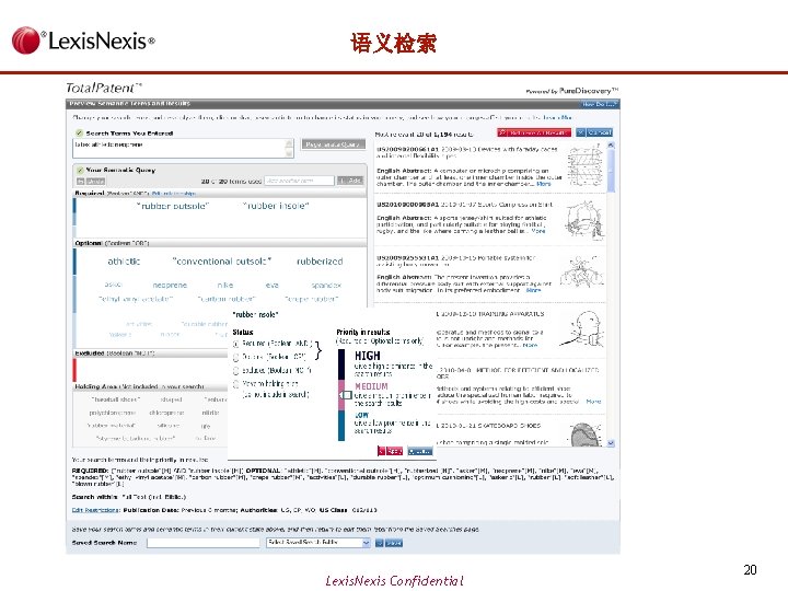 语义检索 Lexis. Nexis Confidential 20 