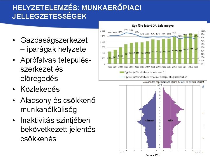 HELYZETELEMZÉS: MUNKAERŐPIACI JELLEGZETESSÉGEK • Gazdaságszerkezet – iparágak helyzete • Aprófalvas településszerkezet és elöregedés •