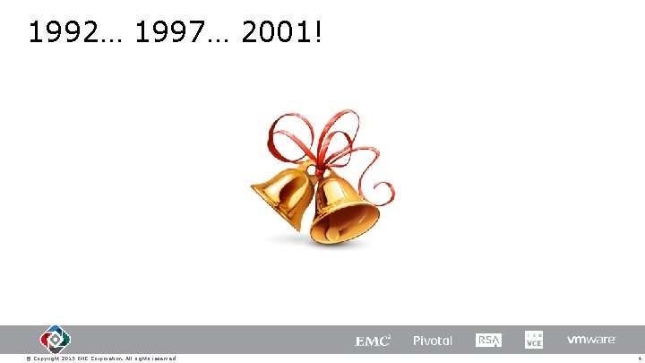 1992… 1997… 2001! © Copyright 2015 EMC Corporation. All rights reserved. 4 