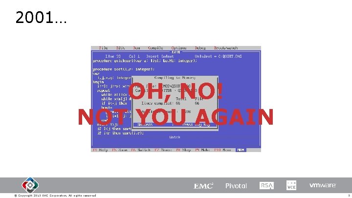 2001… OH, NO! NOT YOU AGAIN © Copyright 2015 EMC Corporation. All rights reserved.