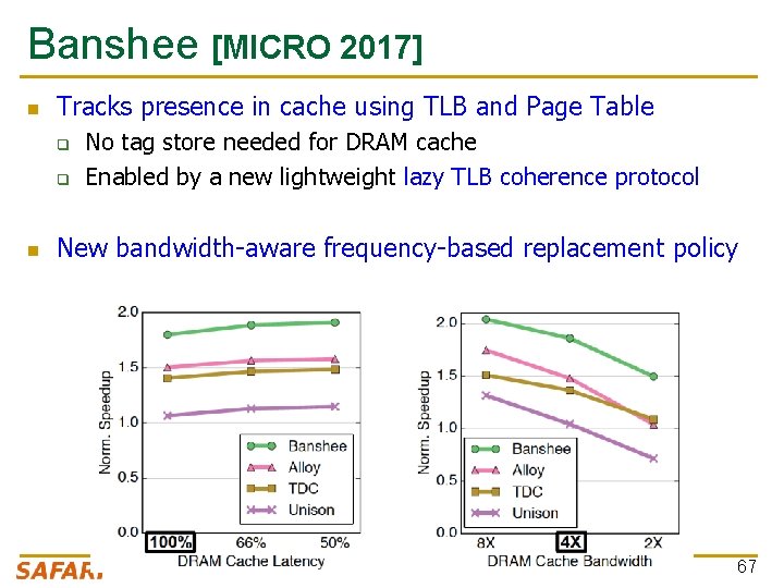 Banshee [MICRO 2017] n Tracks presence in cache using TLB and Page Table q