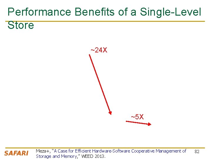 Performance Benefits of a Single-Level Store ~24 X ~5 X Meza+, “A Case for