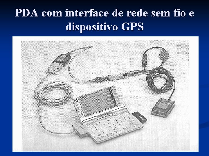 PDA com interface de rede sem fio e dispositivo GPS 