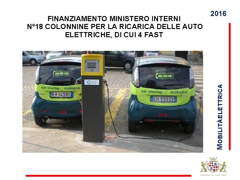 M OBILITÀ ELETTRICA FINANZIAMENTO MINISTERO INTERNI N° 18 COLONNINE PER LA RICA DELLE AUTO