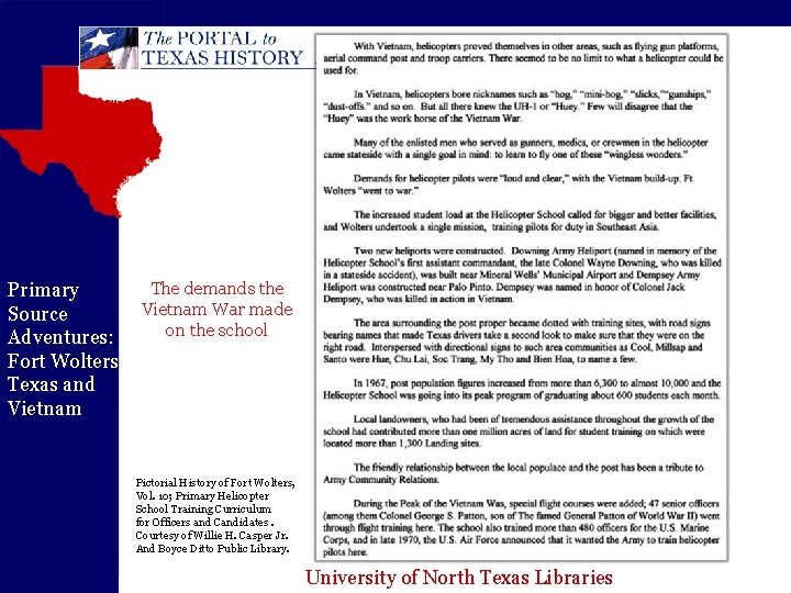 Primary Source Adventures: Fort Wolters Texas and Vietnam The demands the Vietnam War made