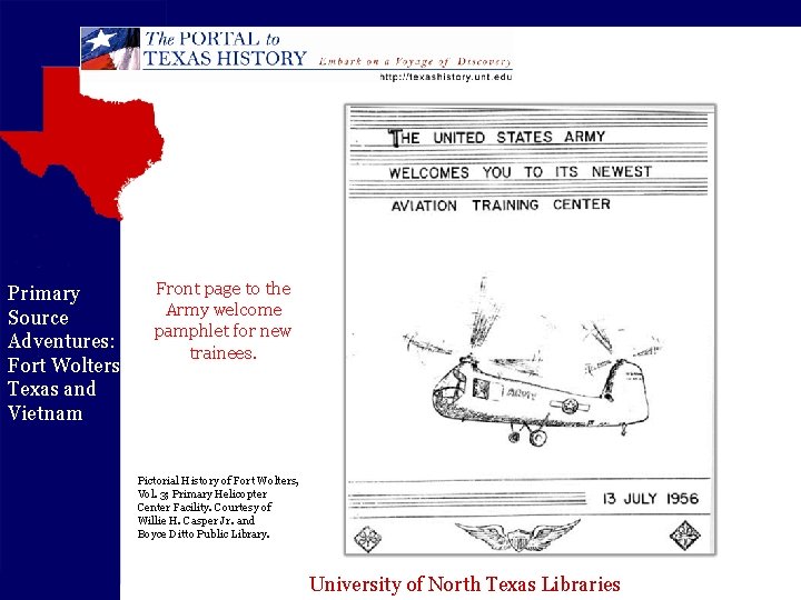 Primary Source Adventures: Fort Wolters Texas and Vietnam Front page to the Army welcome
