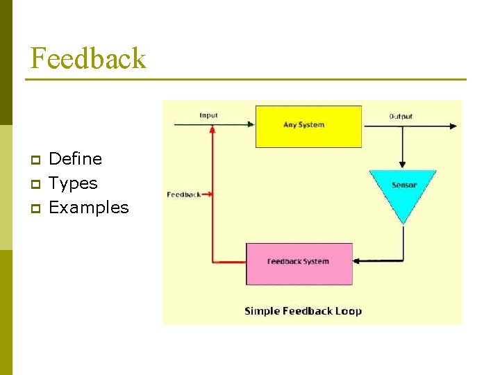 Feedback p p p Define Types Examples Feedback p p p Define Types Examples