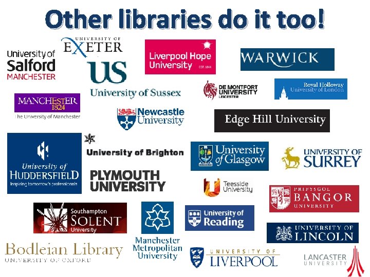 Other libraries do it too! 