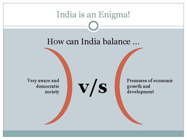 India is an Enigma! How can India balance … Very aware and democratic society