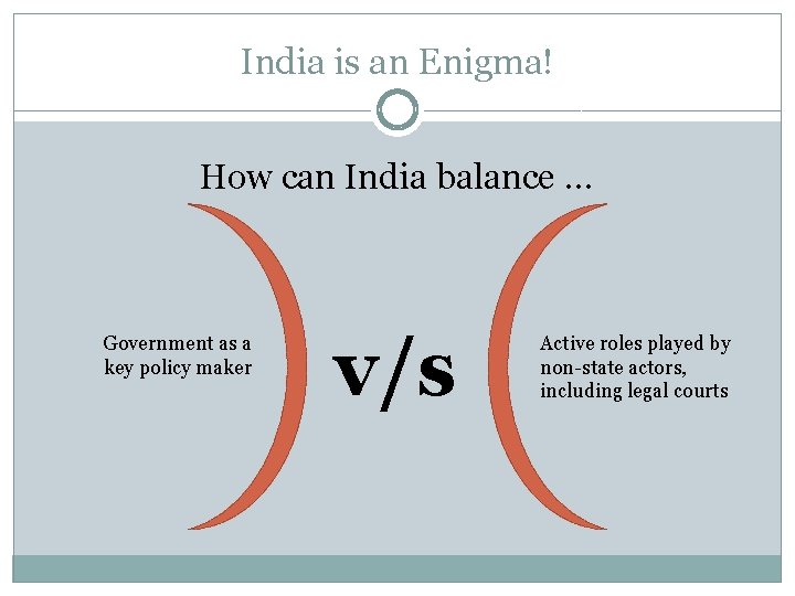 India is an Enigma! How can India balance … Government as a key policy