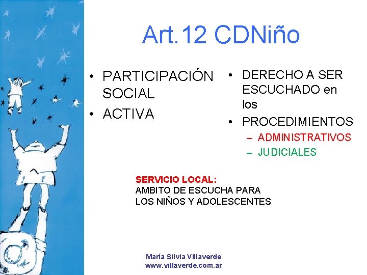 Art. 12 CDNiño • PARTICIPACIÓN SOCIAL • ACTIVA • DERECHO A SER ESCUCHADO en